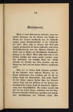 VII-VIII, Geleitwort