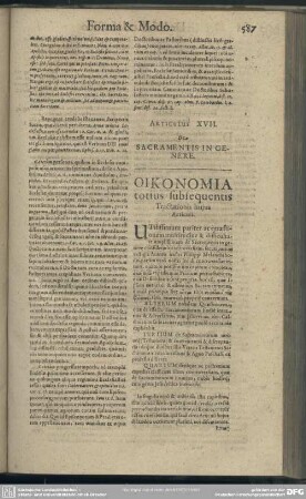 [Locus XVII.] De Sacramentis In Genere