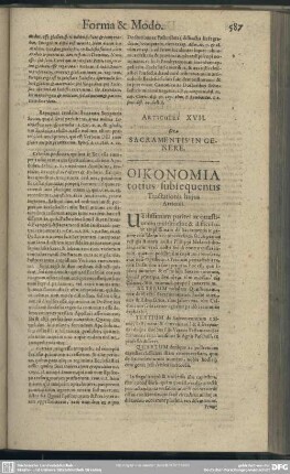 [Locus XVII.] De Sacramentis In Genere