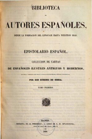 Epistolario español : colección de cartas de españoles ilustres, antiguos y modernos, 1