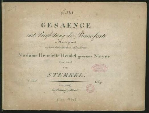 Gesaenge mit Begleitung des Pianoforte : 16. Samml.