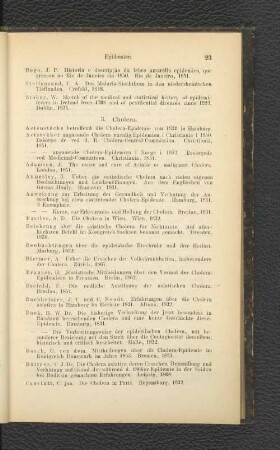 3. Cholera.