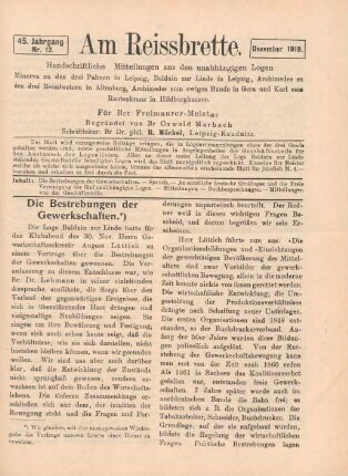 Nr. 12. Dezember 1918.