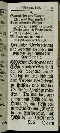 Hertzliche Vorbereitung und Gebeths-Seuffzer um würdige Geniessung des Abendmahls