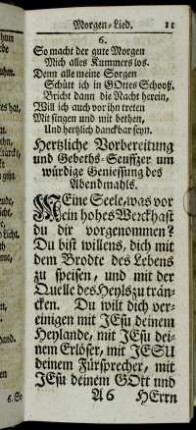 Hertzliche Vorbereitung und Gebeths-Seuffzer um würdige Geniessung des Abendmahls