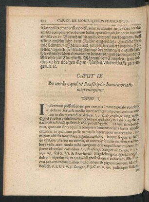 Caput IX. De modis, quibus Praescriptio Immemorialis interrumpitur