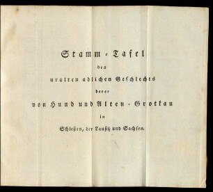 Stamm-Tafel des uralten adlichen Geschlechts derer ...