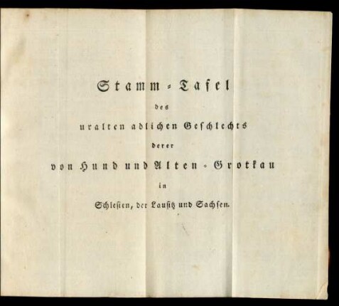 Stamm-Tafel des uralten adlichen Geschlechts derer ...