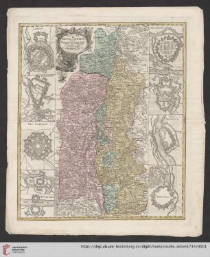 Theatrum Belli ad Rhenum Superior : nec non Munimentorum tum Imperialium, tum Gallicorum ichnographica exhibitio accurate tradita