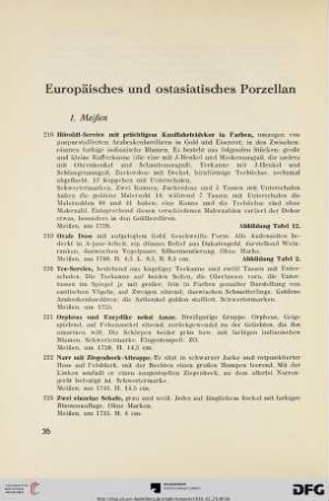 Europäisches und ostasiatisches Porzellan (Nr. 218-321)
