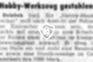 Hobby-Werkzeug gestohlen