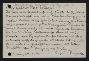 Postkarte an Max Marschalk : 23.02.1905