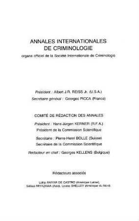 Annales internationales de criminologie