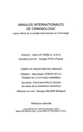 Annales internationales de criminologie
