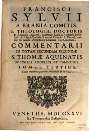 Commentarii in totam primam partem S. Thomae Aquinatis. 3