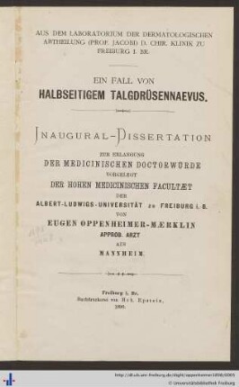 Ein Fall von halbseitigem Talgdrüsennaevus
