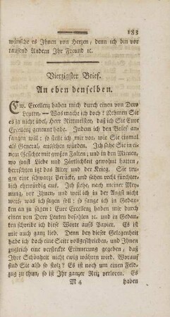 Vierzigster Brief. An eben denselben