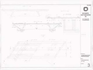 Planfreie Straßenkreuzung im Havelland Schinkelwettbewerb 1994: Bauwerksplan: Ansicht, Schnitte, Aufsicht 1:100