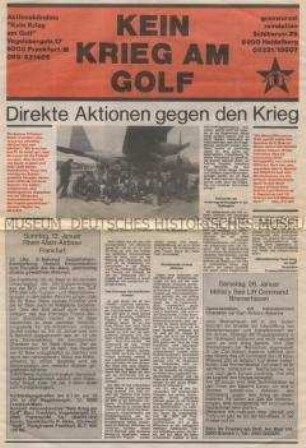 Sonderdruck der anarchistische Zeitung "graswurzel revolution" gegen den Golf-Krieg