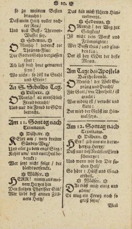 Am Tage des Apostels Bartholomäi