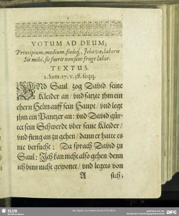 Erste Osterpredigt 1. Sam. 17. v. 38. seqq.
