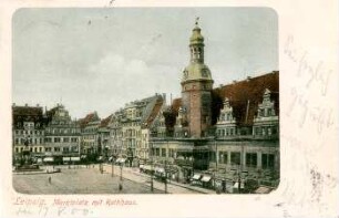 Leipzig, Marktplatz mit Rathhaus