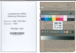 Entnazifizierung Karl Wendler , geb. 02.04.1878 (Justizamtmann)