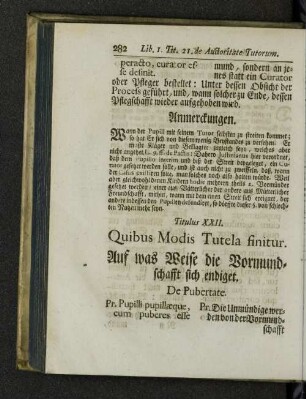 Titulus XXII. Quibus modis tutela finitur.