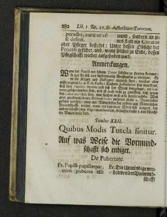 Titulus XXII. Quibus modis tutela finitur.