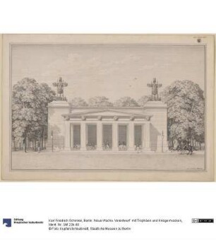 Berlin. Neue Wache. Vorentwurf mit Trophäen und Kriegermasken
