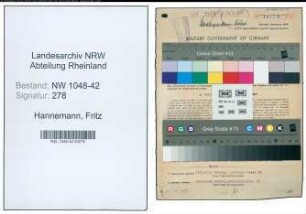Entnazifizierung Fritz Hannemann , geb. 21.12.1906 (Angestellter)