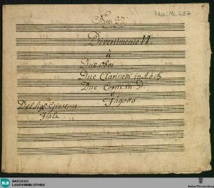 Divertimentos - Don Mus.Ms. 437 : winds; D; ReiF 5.82
