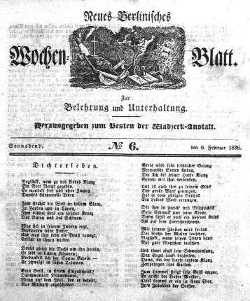 No. 6, Sonnabend, den 6.Februar 1836