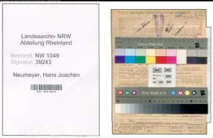 Entnazifizierung Hans Joachim Neumeyer , geb. 10.01.1911 (Technischer Angestellter)