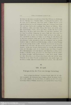42. 1888. 23. April. Trinkspruch bei der Feier von Königs Geburtstag