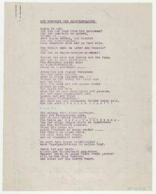 Die Poeterei der Geisteskranken. Berlin. Herrn Raoul Hausmann gewidmet von Irrenturmwart.