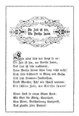 Die Zeit ist hin, Wo Bertha spann