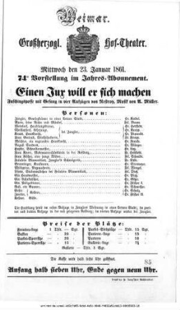Einen Jux will er sich machen