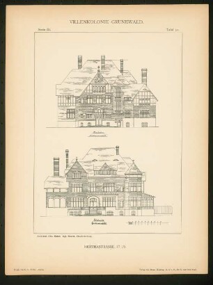 Villa Herthastraße, Berlin-Grunewald: Ansichten (aus: Die Villenkolonie Grunewald, hrsg. von Egon Hessling, Berlin 1903)