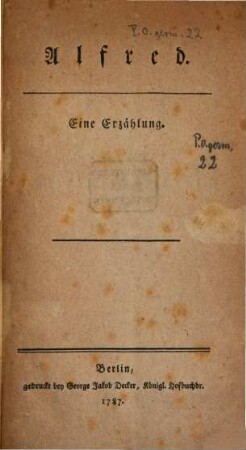 Alfred : Eine Erzählung