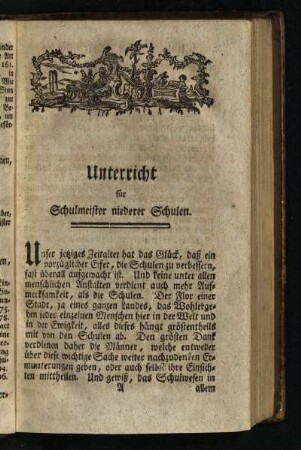 Unterricht fuer Schulmeister niederer Schulen