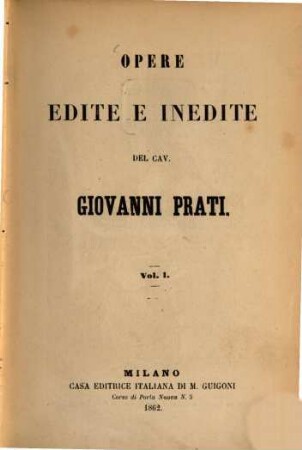 Opere edite e inedite, 1