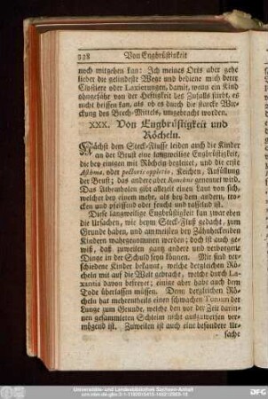 XXX. Von Engbrüstigkeit und Köcheln.