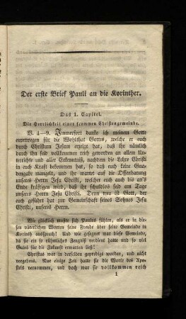 Der erste Brief Pauli an die Korinther.
