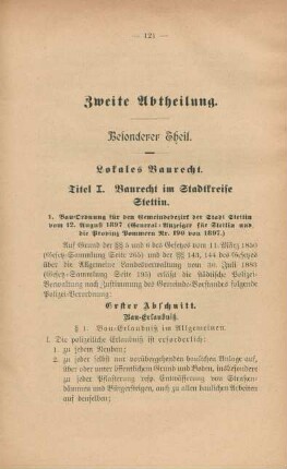 Zweite Abtheilung. Besonderer Theil.