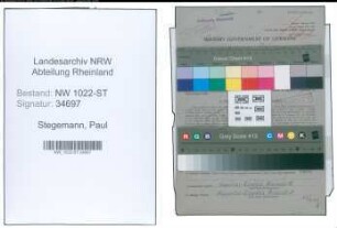Entnazifizierung Paul Stegemann , geb. 18.02.1914 (Justizangestellter)