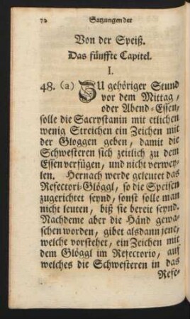Von der Speiß. Das fünffte Capitel.