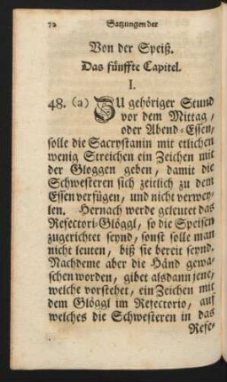 Von der Speiß. Das fünffte Capitel.