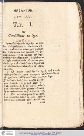 LIB. III. TIT. I. De Condictione ex lege