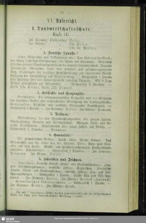 VI. Unterricht